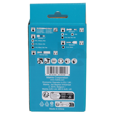 Makita - sada torzních bitů 1/4" IMPACT BLACK 31 ks v plastové krabičce E-22850