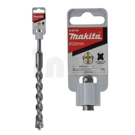 Makita - vrták SDS-Plus čtyřbřitý SDS 4-PLUS 22x200/260mm B-68199