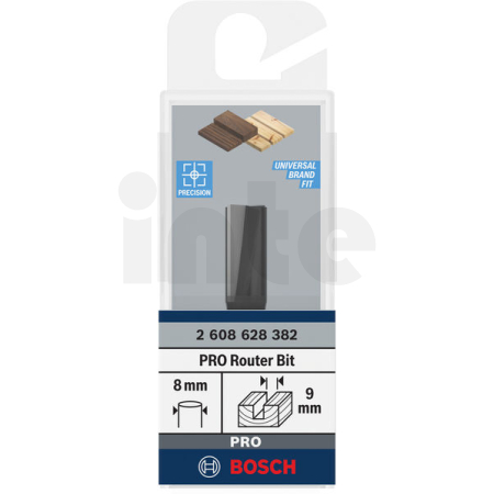 BOSCH Drážkovací fréza PRO, dva břity, Ø 9 × D 19,6, stopka 8 mm 2608628382