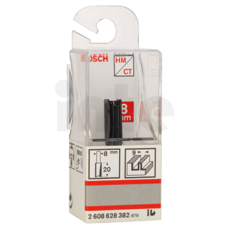 BOSCH Drážkovací fréza PRO, dva břity, Ø 9 × D 19,6, stopka 8 mm 2608628382