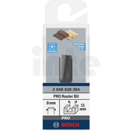 BOSCH Drážkovací fréza PRO, dva břity, Ø 11 × D 19,6, stopka 8 mm 2608628384