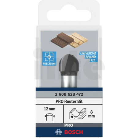 BOSCH Žlábkovací fréza PRO, R 8, stopka 12 mm 2608628472