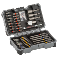 BOSCH 43dílná sada bitů a maticových nástavců, se šroubovacím bitem Extra Hard, smíšená PH, PZ, T, SL, H s univerzálním držákem