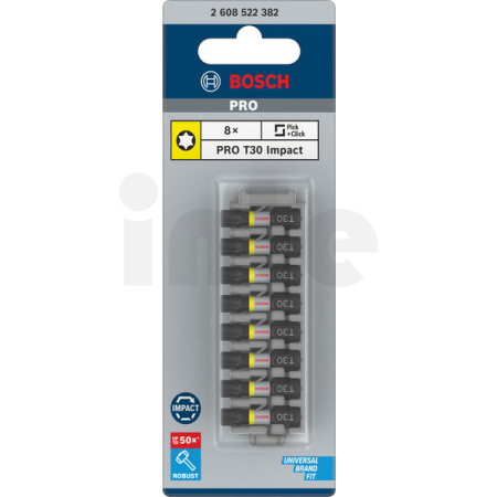 BOSCH Bit PRO Torx Impact, T30, 25 mm, 8 ks 2608522382