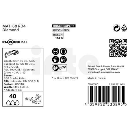 BOSCH Segmentové diamantové pilové listy pro EXPERT MATI 68 RD4, 68 × 30 mm, 10 ks 2608900037
