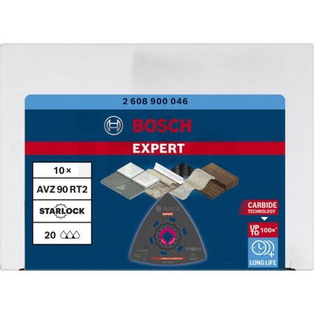 BOSCH Brusné desky pro oscilační nářadí EXPERT AVZ 90 RT2, 10 ks 2608900046