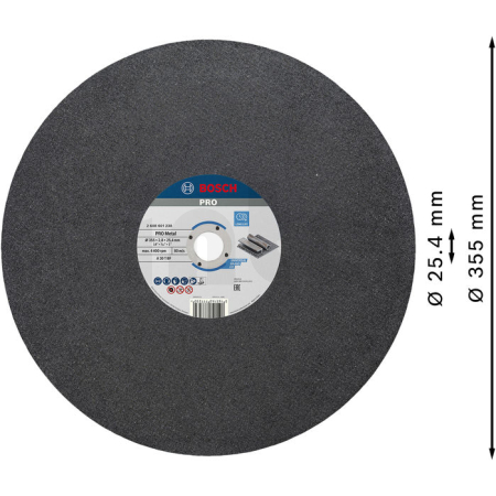 BOSCH Řezací kotouč PRO Metal, 355 × 2,8 × 25,4 mm 2608601238
