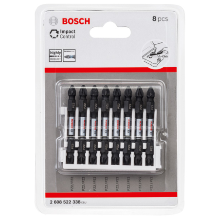 BOSCH Oboustranný bit PRO Impact pro Pick and Click, PZ2, 65 mm, 8 ks 2608522338