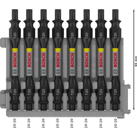 BOSCH Oboustranný bit PRO Impact pro Pick and Click, T20, 65 mm, 8 ks 2608522339
