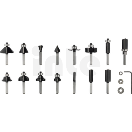 BOSCH Smíšená sada fréz PRO, stopka ¼″, 15 ks 2607017473