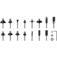 BOSCH Smíšená sada fréz PRO, stopka ¼″, 15 ks 2607017473