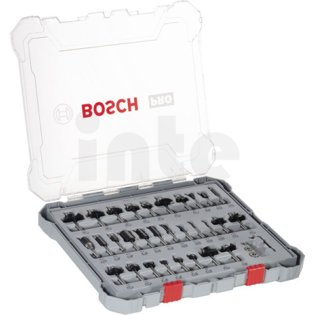 BOSCH Smíšená sada fréz PRO, stopka ¼″, 30 ks 2607017476