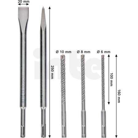 BOSCH Sada sekáčů PRO SDS plus-4C a vrtáků do kladiv, 5 ks 2607017515