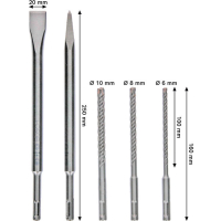 BOSCH Sada sekáčů PRO SDS plus-4C a vrtáků do kladiv, 5 ks 2607017515