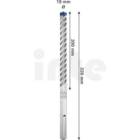 BOSCH Vrták do kladiv EXPERT SDS max-8X, 19 × 200 × 320 mm 2608900226