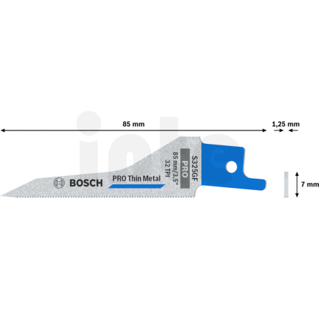 BOSCH List PRO Thin Metal S325GF, 1,25 × 7 × 85 mm, 5 ks 2608658987