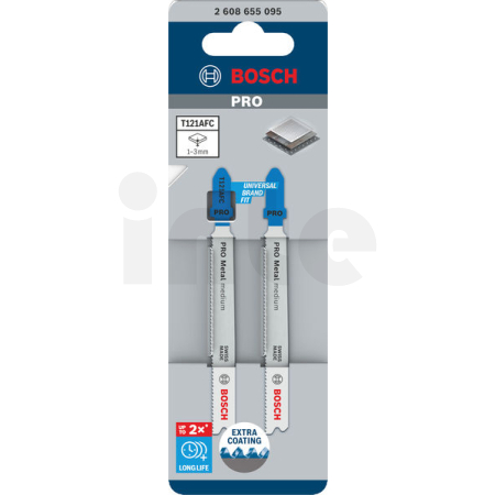 BOSCH Pilový plátek PRO Metal medium T121AFC pro přímočaré pily, 92 mm, 2 ks 2608655095