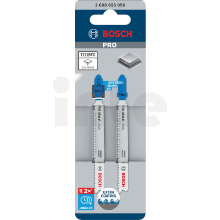 BOSCH Pilový plátek PRO Metal thick T121BFC pro přímočaré pily, 92 mm, 2 ks 2608655096