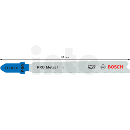 BOSCH Pilový plátek PRO Metal thin T121GFC pro přímočaré pily, 92 mm, 5 ks 2608655104