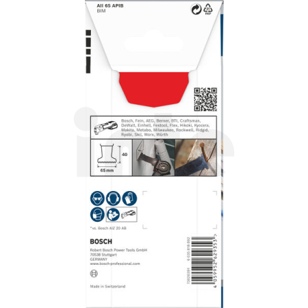 BOSCH Víceúčelový list PRO AII 65 APIB pro multifunkční nářadí, 65 × 40 mm 2608669078