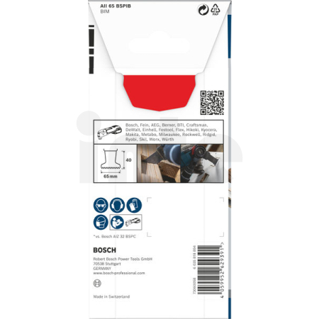 BOSCH Víceúčelový list PRO AII 65 BSPIB pro multifunkční nářadí, 65 × 40 mm 2608669082