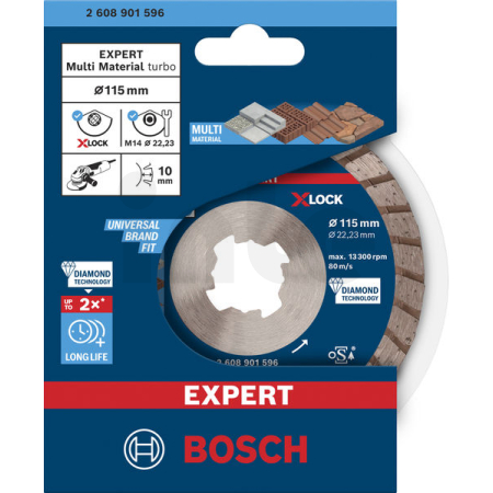 BOSCH Diamantový řezací kotouč EXPERT MultiMaterial X-LOCK 115 × 22,23 × 2,4 × 12 mm 2608901596