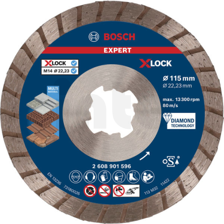 BOSCH Diamantový řezací kotouč EXPERT MultiMaterial X-LOCK 115 × 22,23 × 2,4 × 12 mm 2608901596