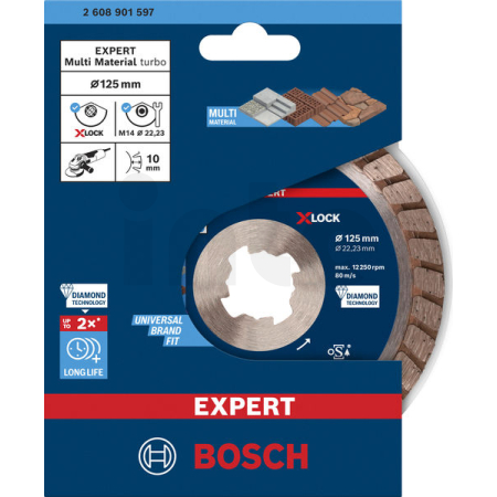 BOSCH Diamantový řezací kotouč EXPERT MultiMaterial X-LOCK 125 × 22,23 × 2,4 × 12 mm 2608901597