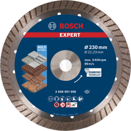 BOSCH Diamantový řezací kotouč EXPERT MultiMaterial 230 × 22,23 × 2,4 × 15 mm 2608901598