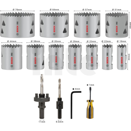 BOSCH Sada děrovek PRO Multi Material, 17 ks 2608900525