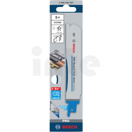 BOSCH List PRO Medium-Thick Metal precise S937BEF, 1,1 × 25 × 150 mm, 5 ks 2608658991