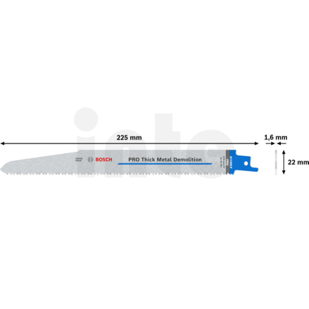 BOSCH List PRO Thick Metal Demolition S1130CF 1,6 × 22 × 225 mm, 100 ks 2608659003