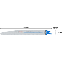BOSCH List PRO Thick Metal Demolition S1130CF 1,6 × 22 × 225 mm, 100 ks 2608659003