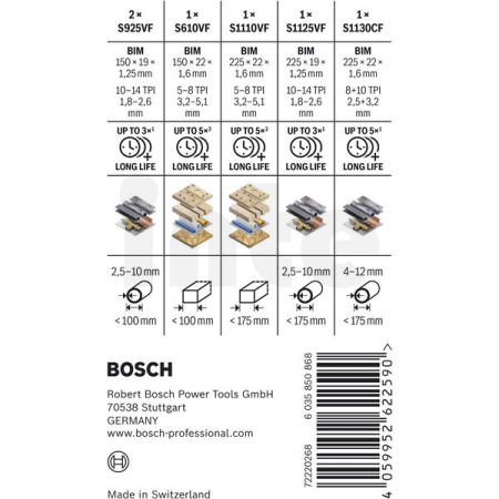 BOSCH Sada listů PRO Demolition, 6 ks 2607011820