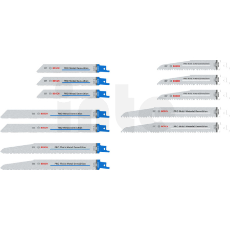 BOSCH Sada listů PRO Demolition, 12 ks 2607011821