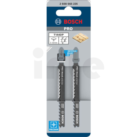 BOSCH Pilový plátek pro přímočaré pily PRO Wood precise T144DP 100 mm, 2 ks 2608665235