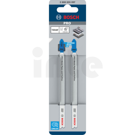 BOSCH Pilový plátek pro přímočaré pily PRO Metal Pipes and Profiles T321AF 132 mm, 2 ks 2608655097