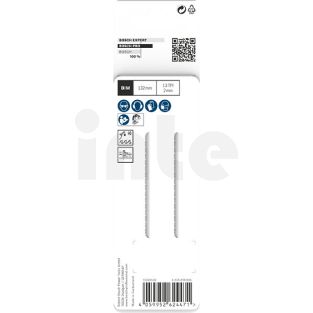 BOSCH Pilový plátek pro přímočaré pily PRO Metal Pipes and Profiles T321BF 132 mm, 2 ks 2608655098