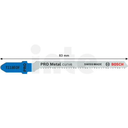 BOSCH Pilový plátek pro přímočaré pily PRO Metal curve T118EOF, 83 mm, 2 ks 2608655099