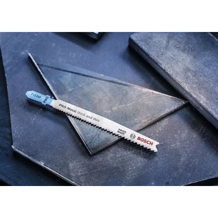 BOSCH Pilový plátek pro přímočaré pily PRO Metal thick and thin T123XF, 100 mm, 2 ks 2608655100