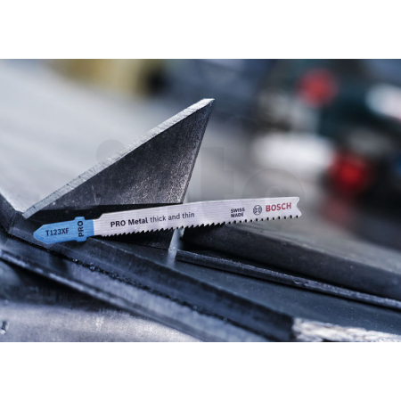 BOSCH Pilový plátek pro přímočaré pily PRO Metal thick and thin T123XF, 100 mm, 2 ks 2608655100