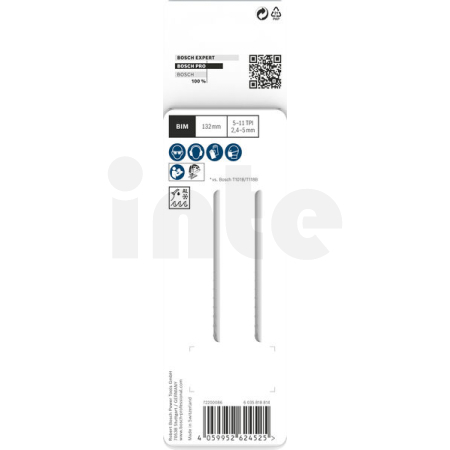 BOSCH Pilový plátek pro přímočaré pily PRO Multi Material thick and thin T345XF, 132 mm, 2 ks 2608655101