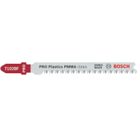 BOSCH Pilový plátek pro přímočaré pily PRO Plastics PMMA clean T102BF 92 mm, 2 ks 2608655102