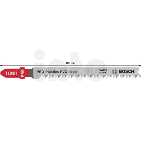 BOSCH Pilový plátek pro přímočaré pily PRO Plastics PVC clean T102H 100 mm, 2 ks 2608665238