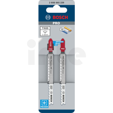 BOSCH Pilový plátek pro přímočaré pily PRO Plastics PP clean T102D, 100 mm, 2 ks 2608665239