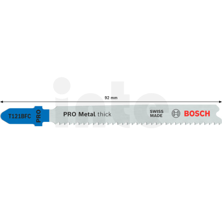BOSCH Pilový plátek PRO Metal thick T121BFC pro přímočaré pily, 92 mm, 5 ks 2608655110