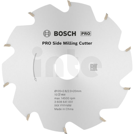BOSCH Fréza PRO Side, 105 × 20 × 2,8 mm, 10 zubů 3608641001