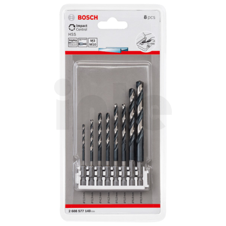 BOSCH Balení spirálových vrtáků HSS Impact Control 2,5–8,5 mm, 8 kusů 2608577140