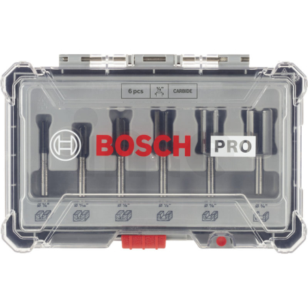 BOSCH Sada drážkovacích fréz PRO, stopka ¼″, 6 ks 2607017467
