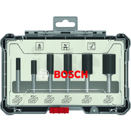 BOSCH Sada drážkovacích fréz PRO, stopka ¼″, 6 ks 2607017467